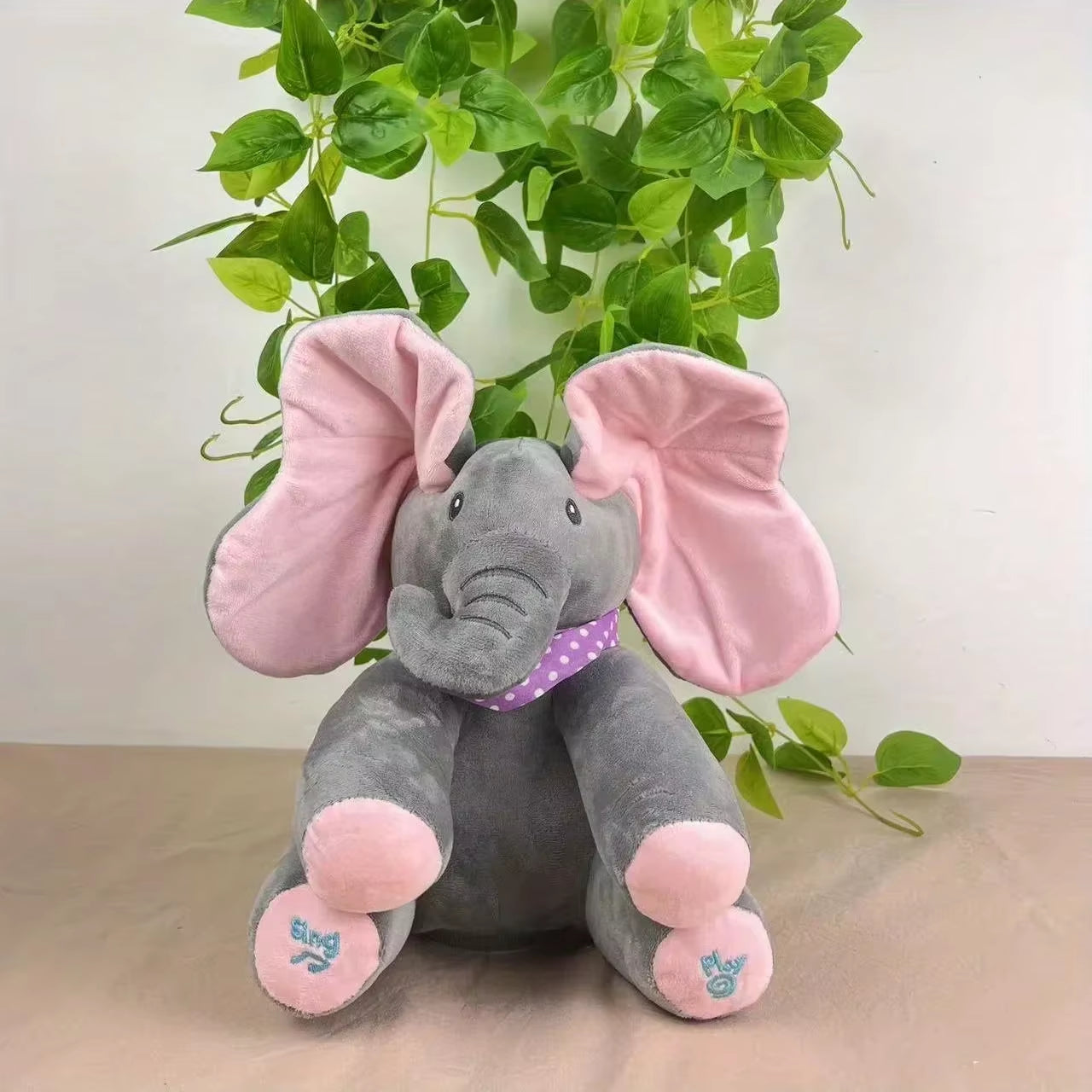 2024 New Hide-And-Seek Elephant Plush Toy Baby Hide-And-Seek Game Toy Singing Interactive Musical Toys Gifts