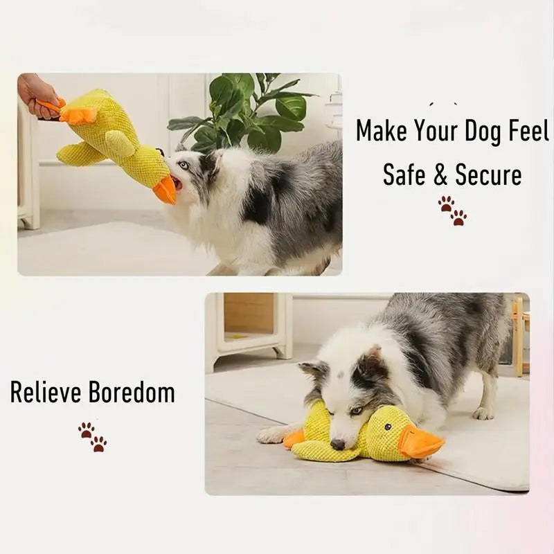 Pet Plush Toy Dog Calming Duck Stuffed Duck Toys Chew Toy Squeaky for Puppy Pet Teeth Cleaning Chew Pillow Toy Pet Supplies