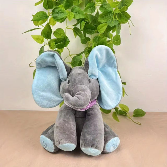 2024 New Hide-And-Seek Elephant Plush Toy Baby Hide-And-Seek Game Toy Singing Interactive Musical Toys Gifts