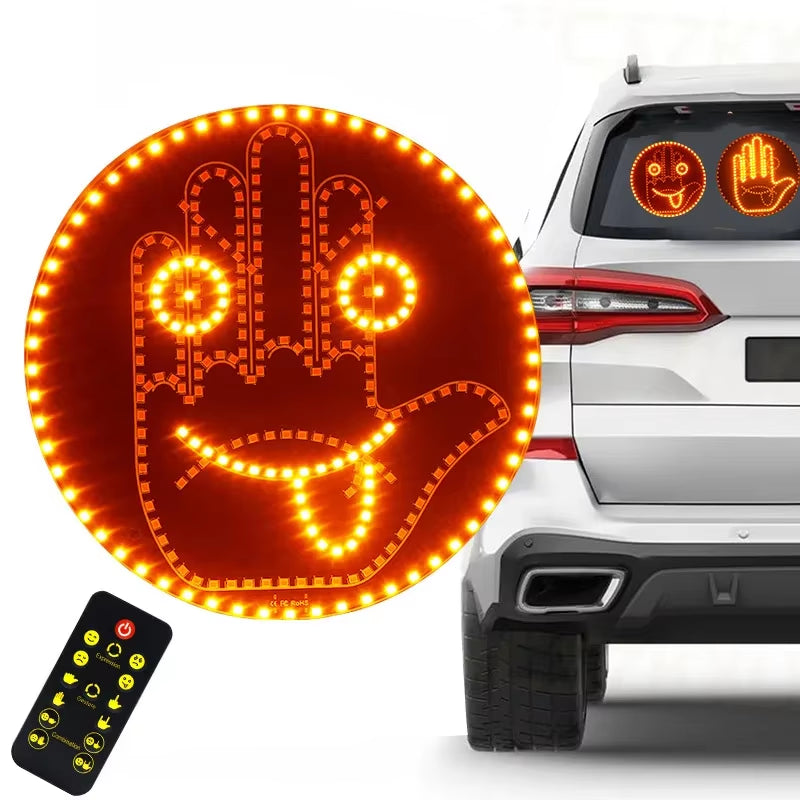 Car Finger Expression Light Remote Control Led Lighting Gesture Light Road Rage Middle Finger Gesture Palm Light Accessories